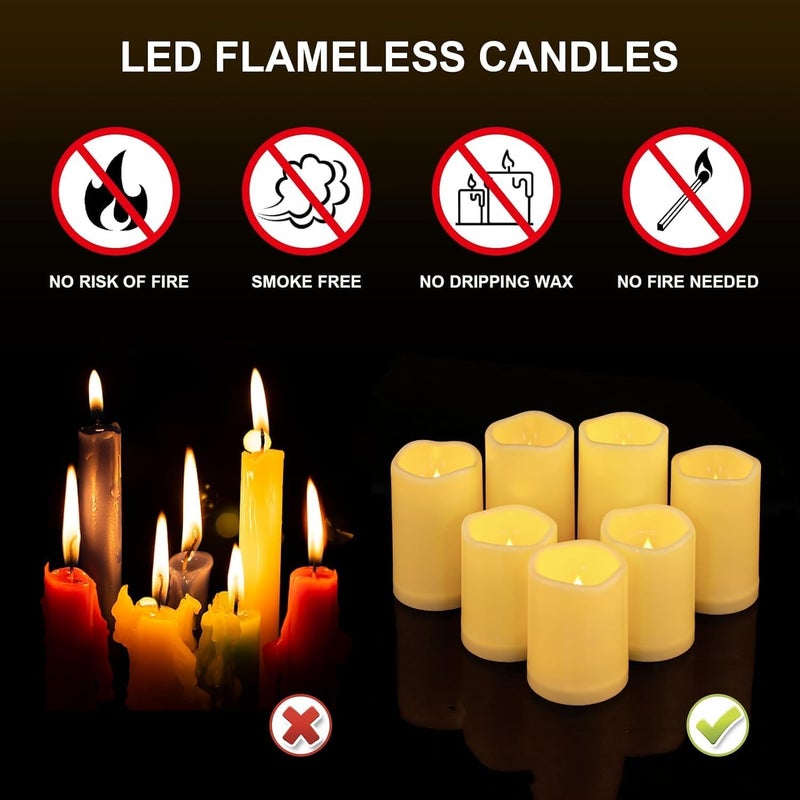 Aignis 14pcs Flameless LED Candles Battery Operated with Remote Timer, Outdoor Indoor Waterproof, Warm Glow for Cozy & Romantic Home/Wedding/Holiday Décor (D 3'' x H 4''/5''/6'') - Image 5